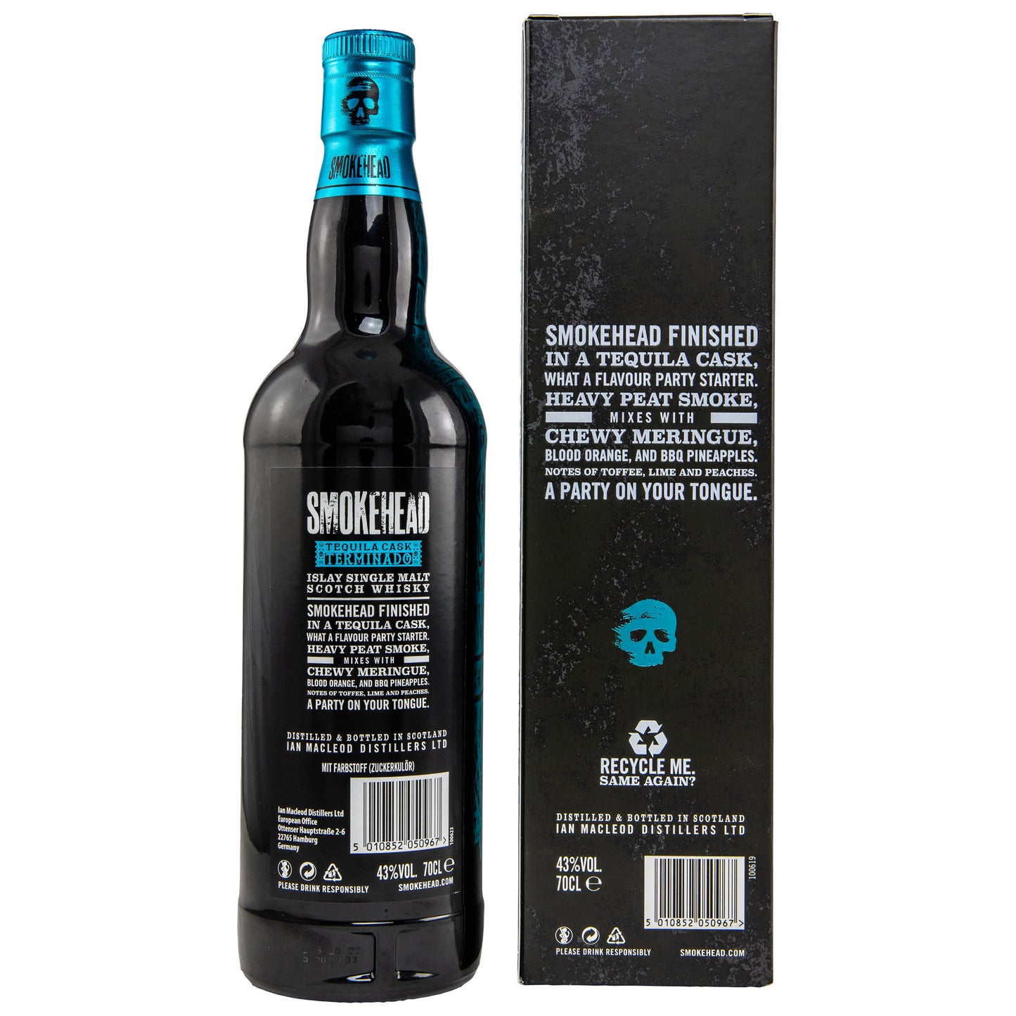 Smokehead Terminado Tequila Cask Finish | Islay Single Malt Whisky | Tequila Cask Finish | 43% Vol. | 0,7l