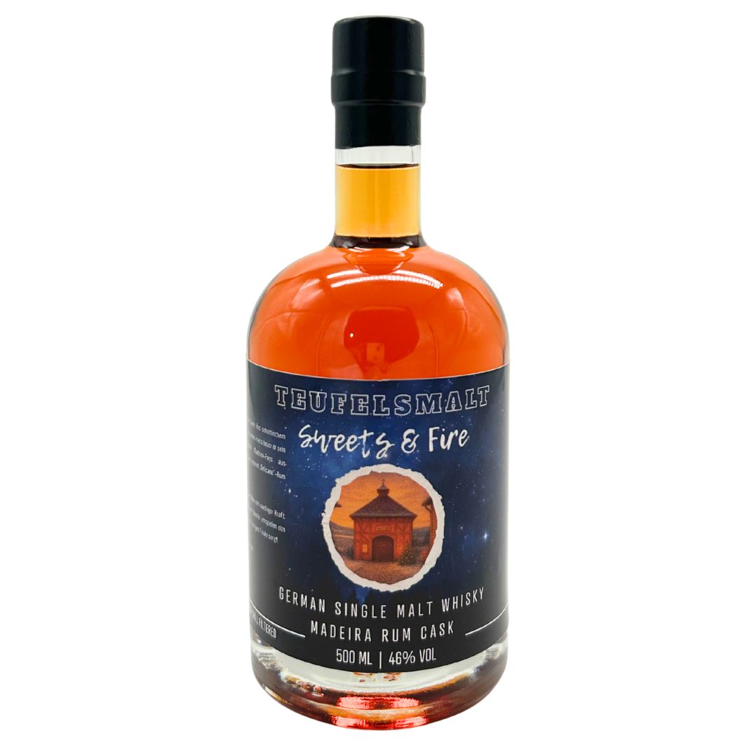 Sweets & Fire - Single Malt Whisky 46% (Peated) | Ex-Bourbon & Madeira Rum Finish | 46% Vol. | 0,5l