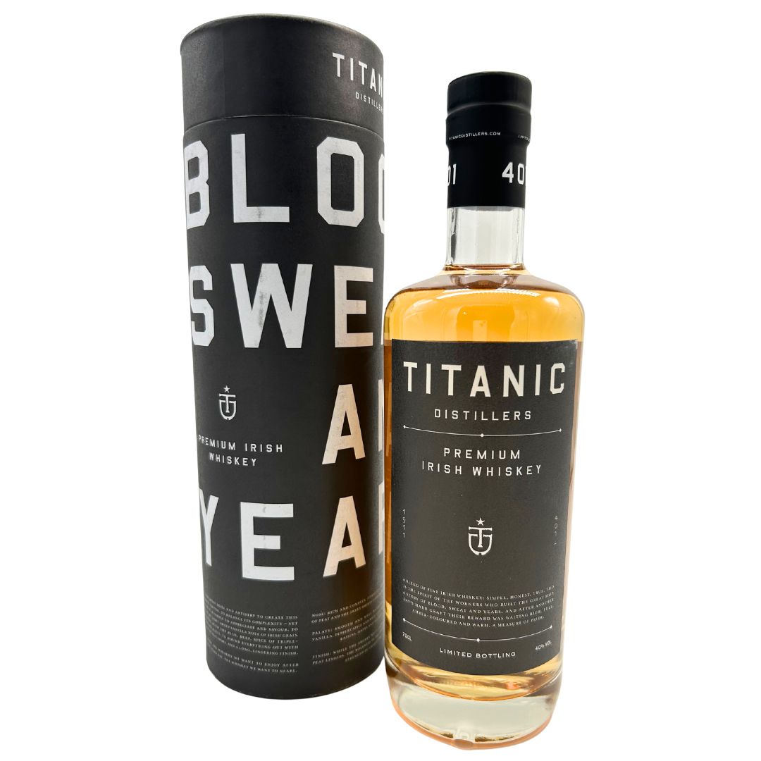 Titanic Distillers Premium Irish Whiskey | Premium Irish Blend | Bourbon, Sherry & Virgin Oak Fässer | 40% Vol. | 0,70l