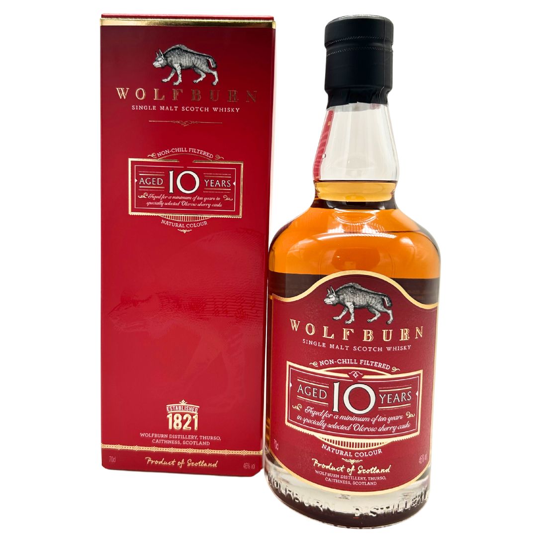 Wolfburn 10 Jahre - Single Malt Scotch Whisky | Northern Highlands | Second-Fill Oloroso Sherry Casks | 10 Years Old | 46% Vol. | 0,7l