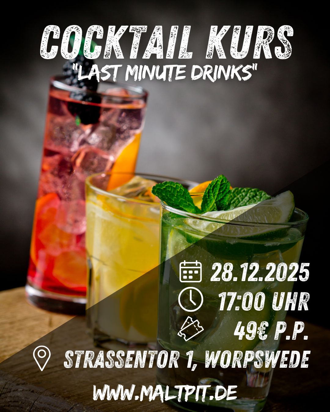 28.12.2025: Cocktail Kurs „Last Minute Drinks“