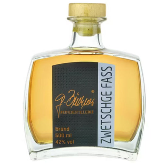 Edelbrand Zwetschge fassgelagert | Zwetschgen-Brand | Feindestillerie Gerhard Büchner | 42% Vol. | 0,5l