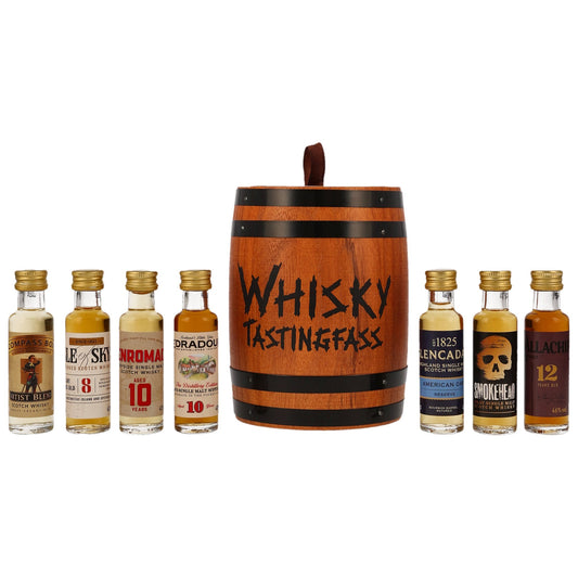 Scotch Whisky Tasting Fass 7x 0,02l | Scotch Whisky Probe-Set | Verschiedene Destillerien | 40-46% Vol. | 7x 0,02l