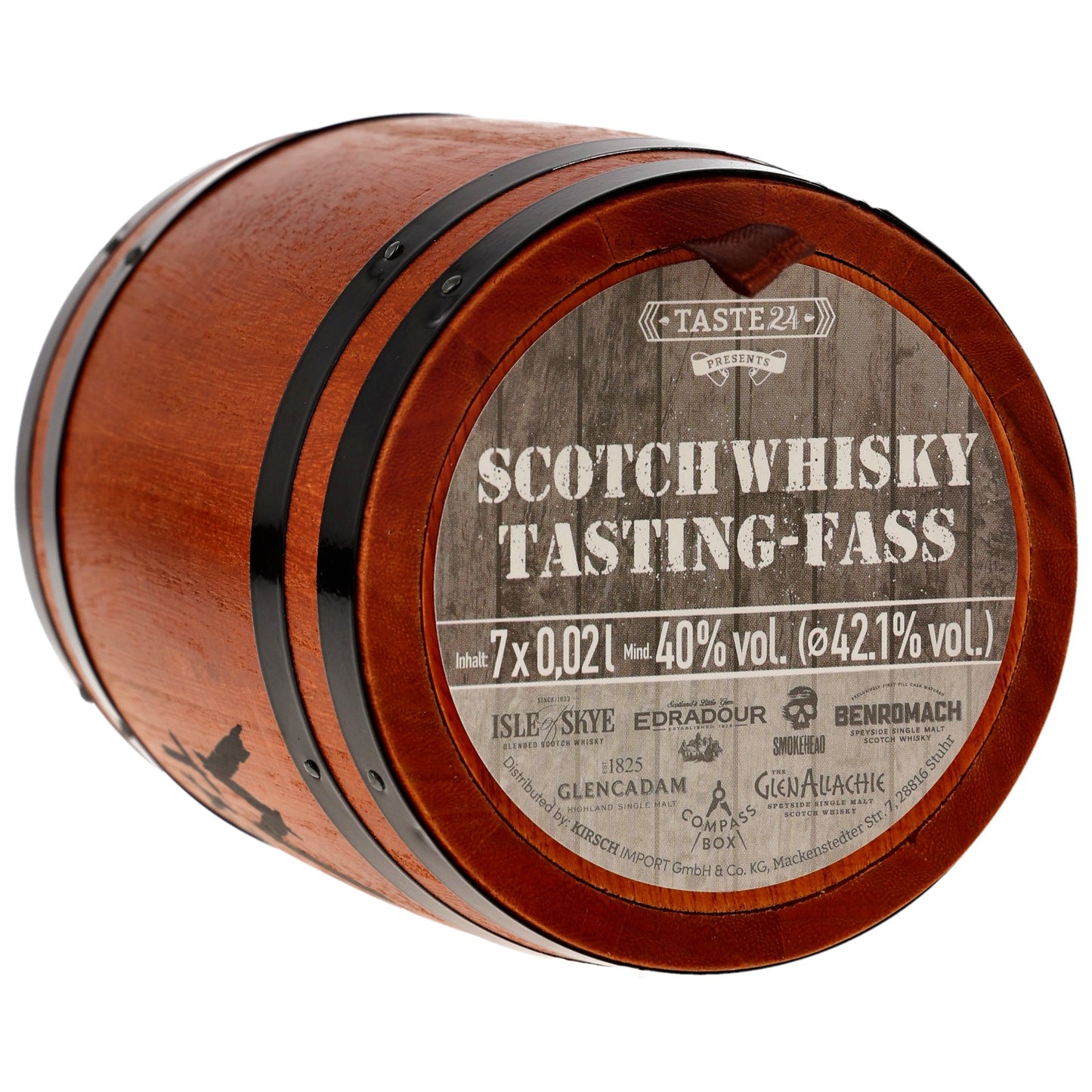 Scotch Whisky Tasting Fass 7x 0,02l | Scotch Whisky Probe-Set | Verschiedene Destillerien | 40-46% Vol. | 7x 0,02l